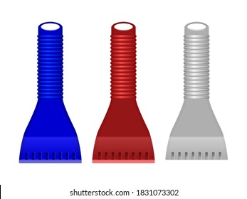 Ice Scraper Set On A White Background. Vector Illustration.