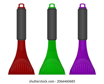 Ice Scraper Set On A White Background. Vector Illustration.