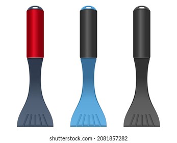 Ice Scraper Set On A White Background. Vector Illustration.