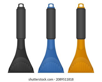 Ice Scraper Set On A White Background. Vector Illustration.