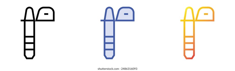 ice screw icon. Linear, Blue Fill and Gradient Style Design Isolated On White Background