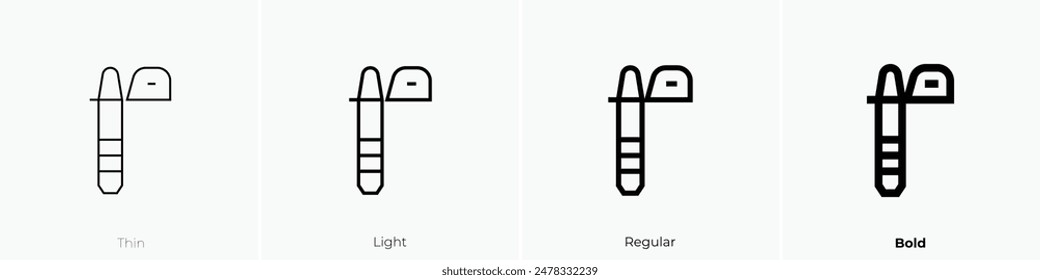 ice screw icon. Thin, Light Regular And Bold style design isolated on white background