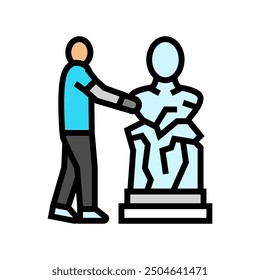 ice sculpting winter sport color icon vector. ice sculpting winter sport sign. isolated symbol illustration