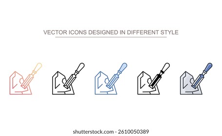 Ice Sculpture icon design with white background stock illustration