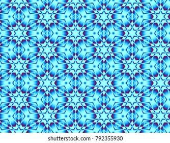 Ice seamless illusion of geometric elements with snowflakes