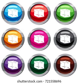 Ice set icon isolated on white. 9 icon collection vector illustration