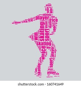 ice skat typography 3d text word art ice skat vector illustration word cloud 