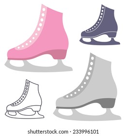 Ice skate. Abstract figure skating. EPS 10. Vector illustration