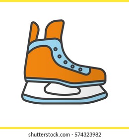 Ice skate color icon. Hockey skate. Isolated vector illustration
