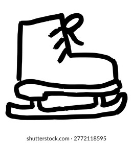 Ice skate doodle hand