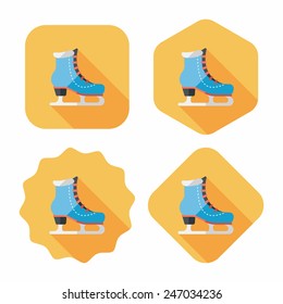 ice skate flat icon with long shadow,eps10