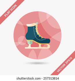 ice skate flat icon with long shadow,eps10