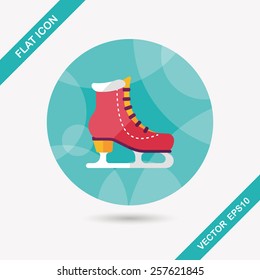 ice skate flat icon with long shadow,eps10