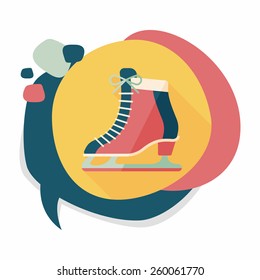 ice skate flat icon with long shadow,eps10