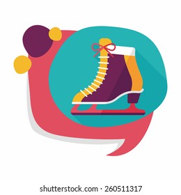 ice skate flat icon with long shadow,eps10