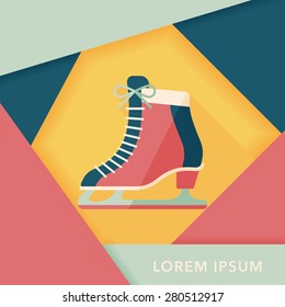 ice skate flat icon with long shadow,eps10