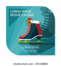 ice skate flat icon with long shadow,eps10