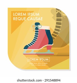 ice skate flat icon with long shadow,eps10