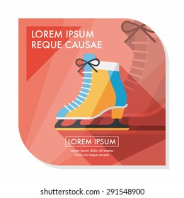 ice skate flat icon with long shadow,eps10