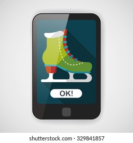 ice skate flat icon with long shadow,eps10