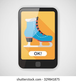 ice skate flat icon with long shadow,eps10