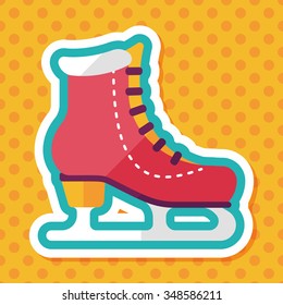 ice skate flat icon with long shadow,eps10