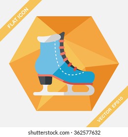 ice skate flat icon with long shadow,eps10