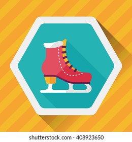 ice skate flat icon with long shadow,eps10