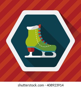 ice skate flat icon with long shadow,eps10