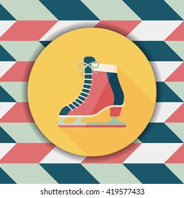 ice skate flat icon with long shadow,eps10