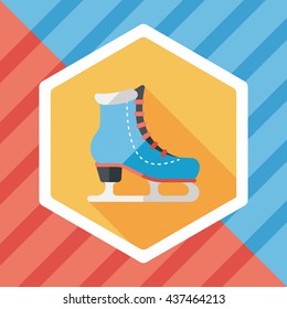 ice skate flat icon with long shadow,eps10