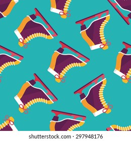 ice skate flat icon,eps10 seamless pattern background