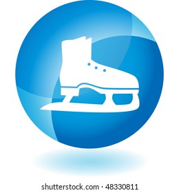 Ice skate icon button symbol isolated on a background.
