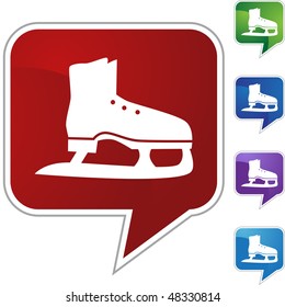 Ice skate icon button symbol isolated on a background.