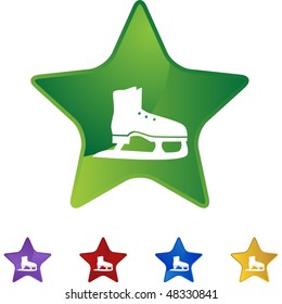 Ice skate icon button symbol isolated on a background.