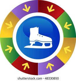 Símbolo del icono de patinaje sobre hielo aislado en un fondo.
