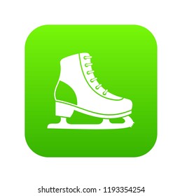 Ice skate icon digital green for any design isolated on white vector illustration
