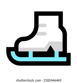 Icono de patinaje sobre hielo diseño plano aislado en fondo blanco