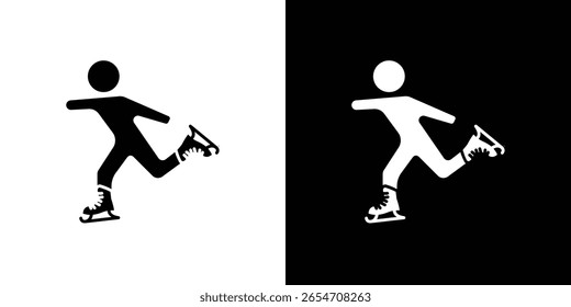 Ice skate icon of a flat style vector