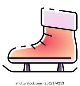 ice skate icon with gradient line style. Suitable for website design, logo, app, UI and etc. Based on the size of the icon in general, so it can be reduced.