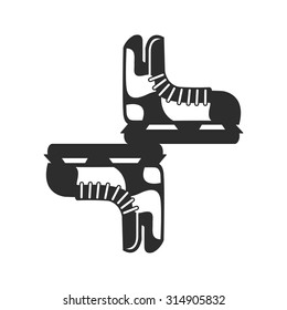 Ice skate icon. hockey skates