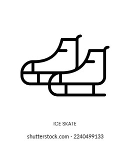 ice skate icon. Line Art Style Design Isolated On White Background
