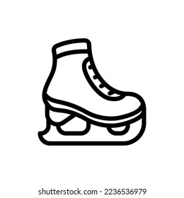 Ice skate icon outline. Sports equipment icon illustration. The Ice Skate icon design is suitable for app designers, website developers, graphic designers. White background icon illustration