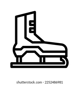 Ice skate icon with outline style | Winter sport | Shoe vector | Winter icon