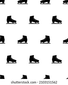Ice Skate Icon Seamless Pattern, Ice Skating Icon, Sport Icon Vector Art Illustration
