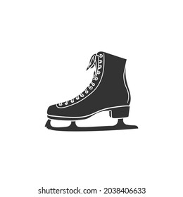 Ice Skate Icon Silhouette Illustration. Winter Sports Vector Graphic Pictogram Symbol Clip Art. Doodle Sketch Black Sign.