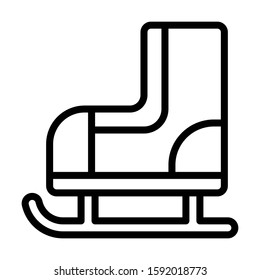 Ice skate icon. Simple design. Line vector. Isolate on white background.