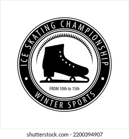 Ice Skate Icon, Ice Skating Icon, Sport Icon Vector Art Illustration
