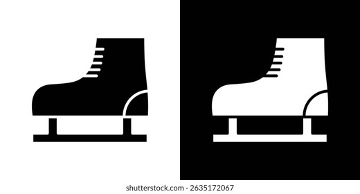 Ice skate icon in solid flat trendy design style.
