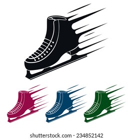 Ice Skate Icon, Speed Concept, Vector Illustration